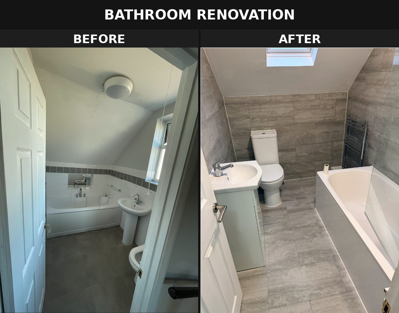 Bathroom renovation before and after