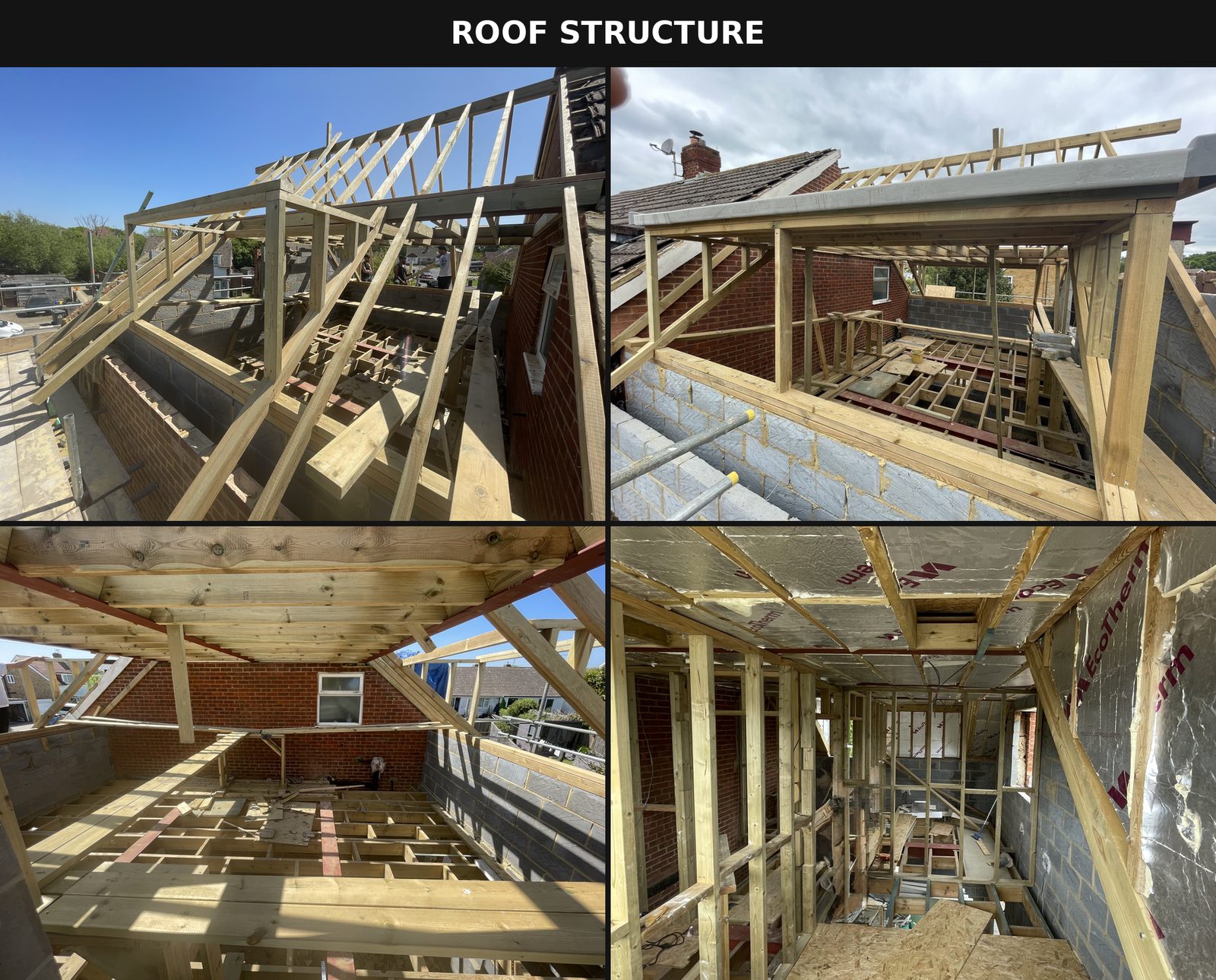 Roof structure and extension framing